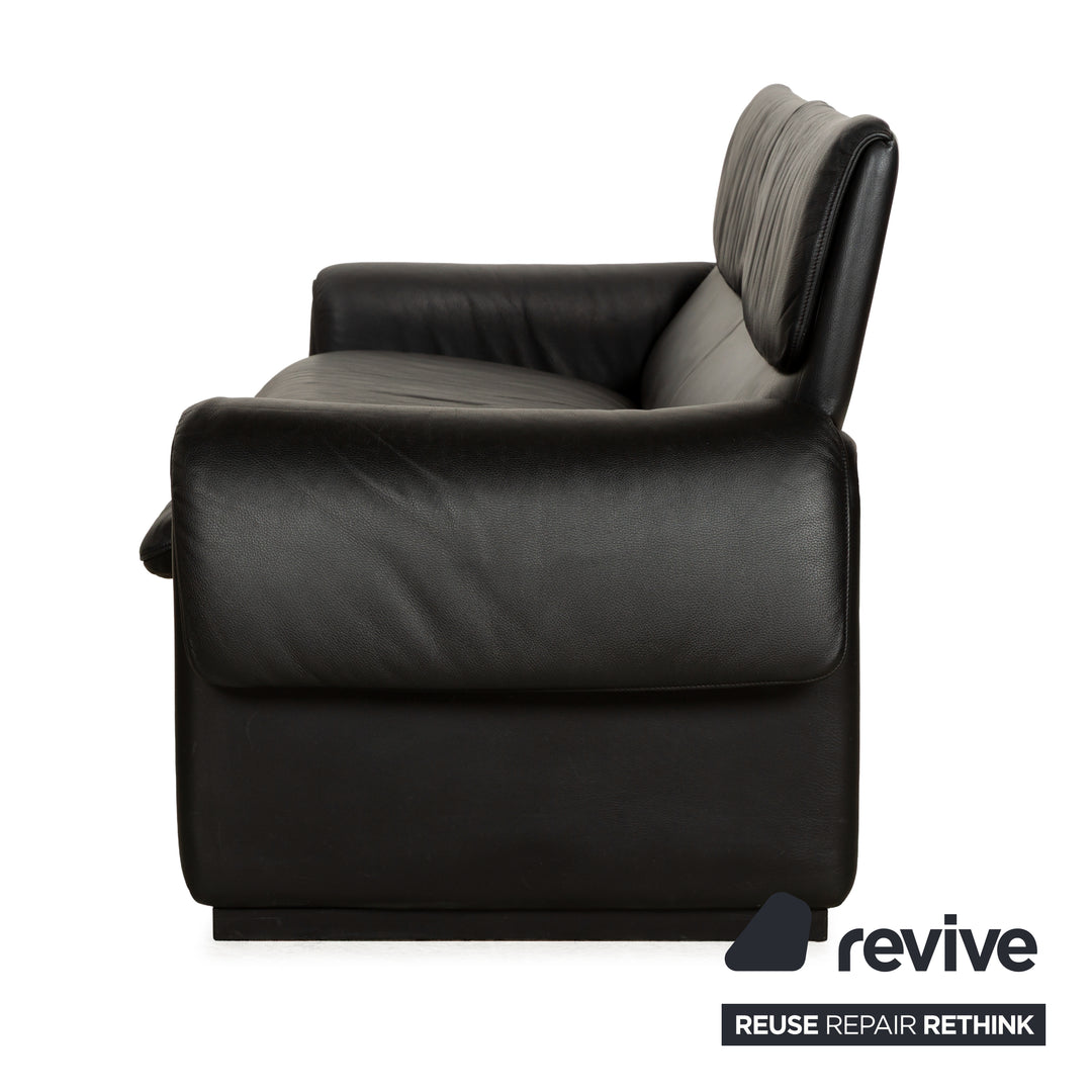De Sede DS-2011 Leather Three-Seater Black Sofa Couch