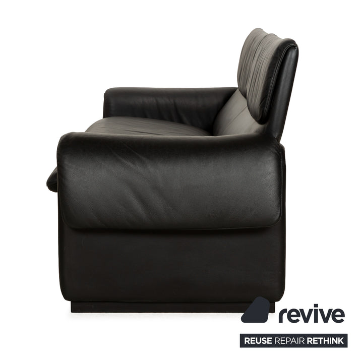 De Sede DS-2011 Leather Three-Seater Black Sofa Couch