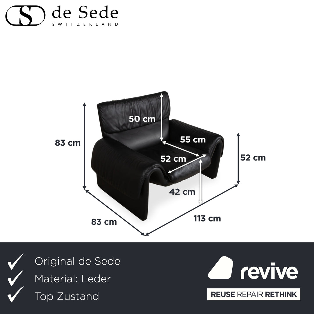 Fauteuil en cuir noir de Sede DS-2011