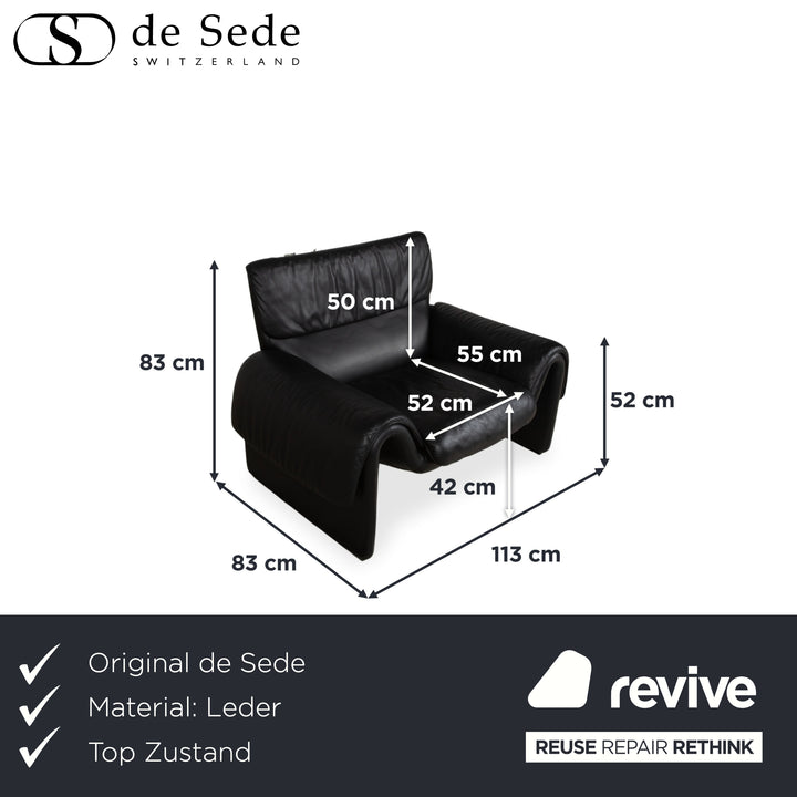 Fauteuil en cuir noir de Sede DS-2011