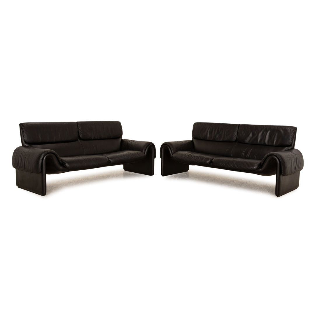 de Sede DS 2011 Leder Sofa Garnitur Schwarz 2x Zweisitzer Couch