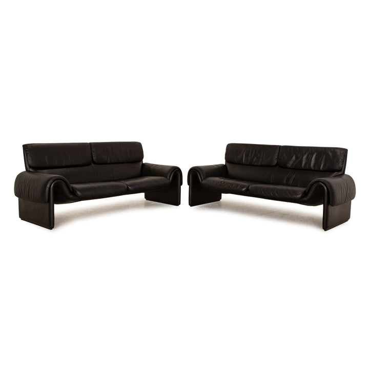 de Sede DS 2011 Leder Sofa Garnitur Schwarz 2x Zweisitzer Couch