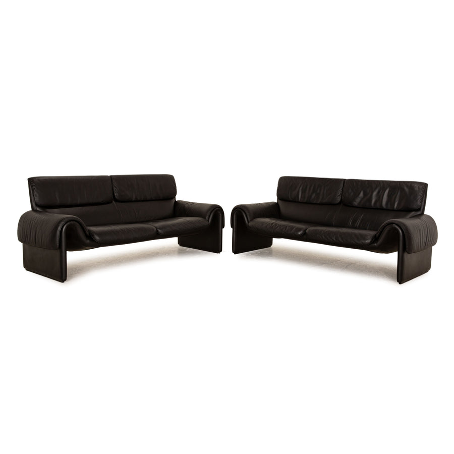 de Sede DS 2011 Leder Sofa Garnitur Schwarz 2x Zweisitzer Couch