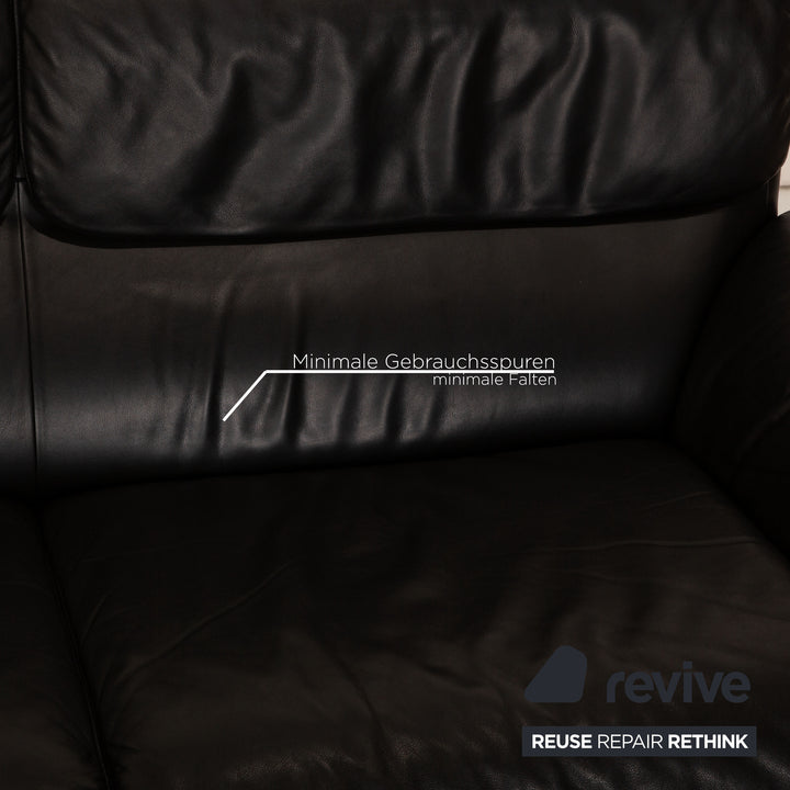 de Sede DS 2011 Leder Sofa Garnitur Schwarz 2x Zweisitzer Couch