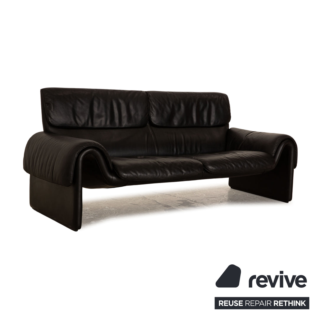 de Sede DS 2011 Leder Sofa Garnitur Schwarz 2x Zweisitzer Couch