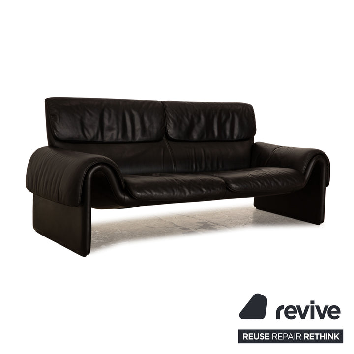 de Sede DS 2011 Leder Sofa Garnitur Schwarz 2x Zweisitzer Couch
