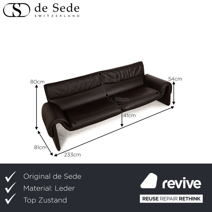 de Sede DS 2011 Leather Two Seater Brown Sofa Couch