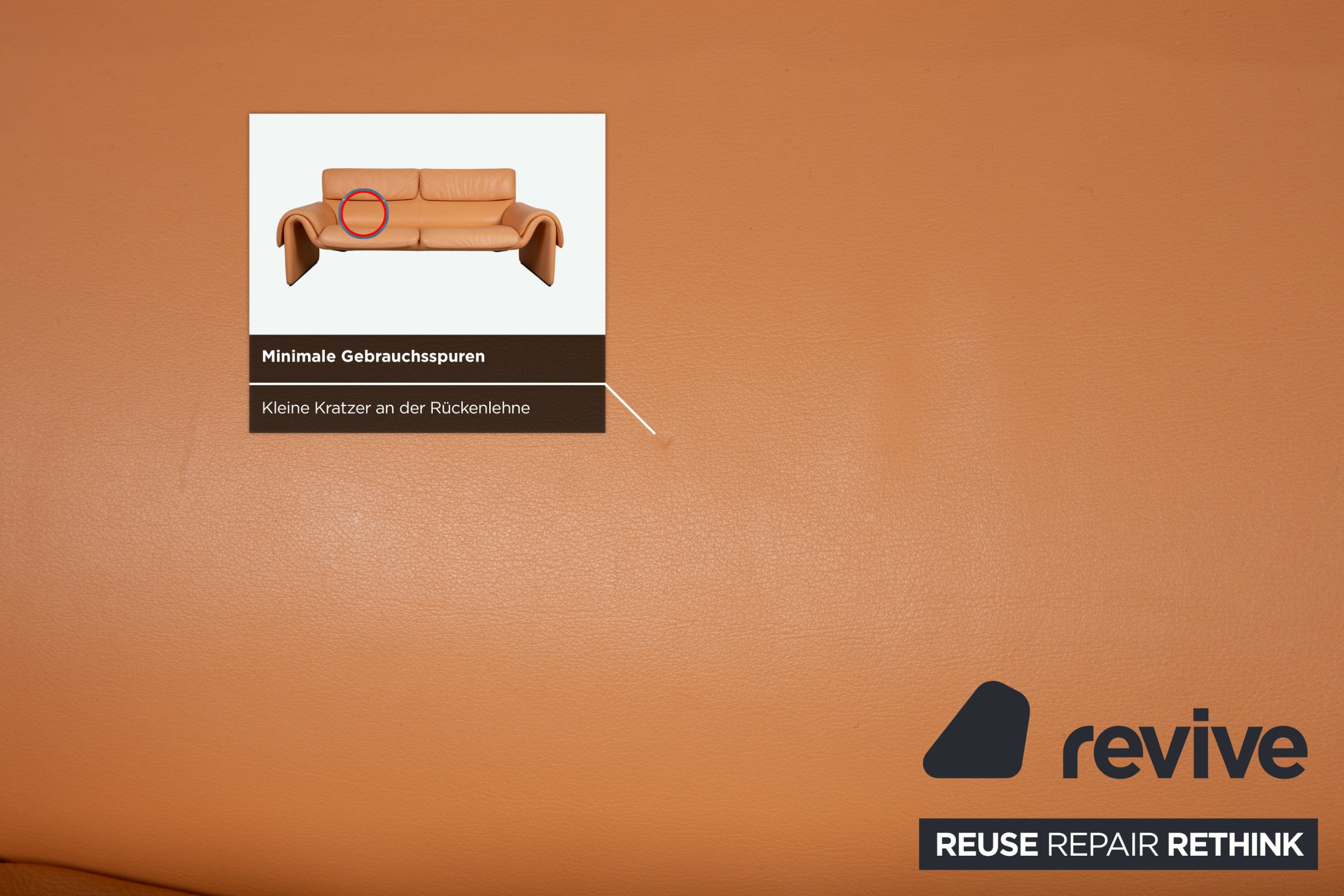 de Sede DS-2011 Leder Zweisitzer  Orange Sofa Couch