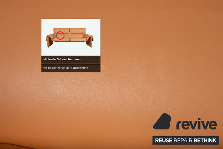 de Sede DS-2011 Leder Zweisitzer  Orange Sofa Couch