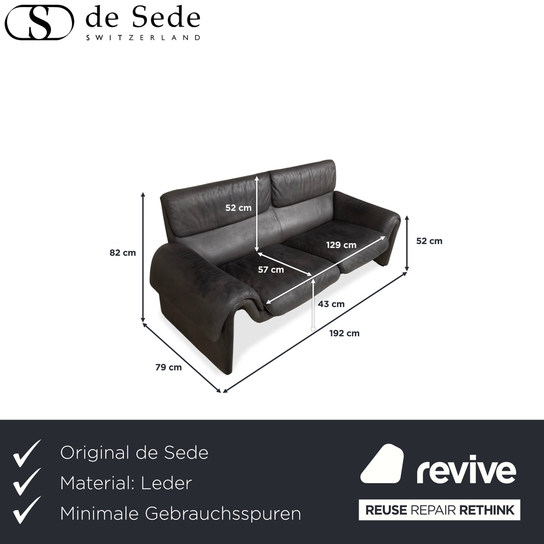 de Sede DS-2011 Leder Zweisitzer Schwarz Sofa Couch