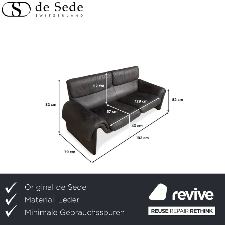 de Sede DS-2011 Leder Zweisitzer Schwarz Sofa Couch