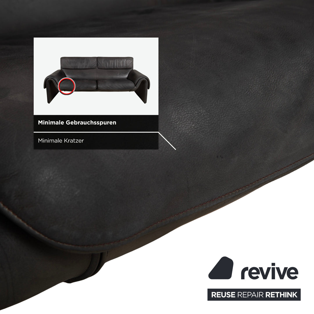de Sede DS-2011 Leder Zweisitzer Schwarz Sofa Couch