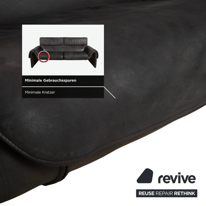 de Sede DS-2011 Leder Zweisitzer Schwarz Sofa Couch
