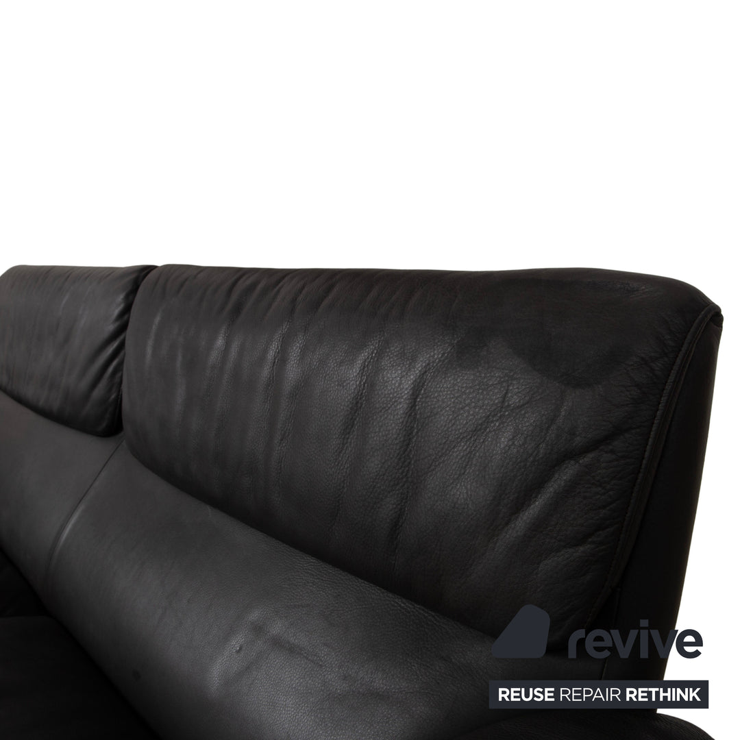de Sede DS-2011 Leder Zweisitzer Schwarz Sofa Couch