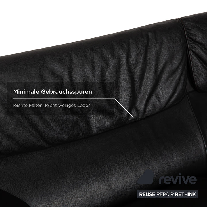 de Sede DS-2011 Leder Zweisitzer Schwarz Sofa Couch