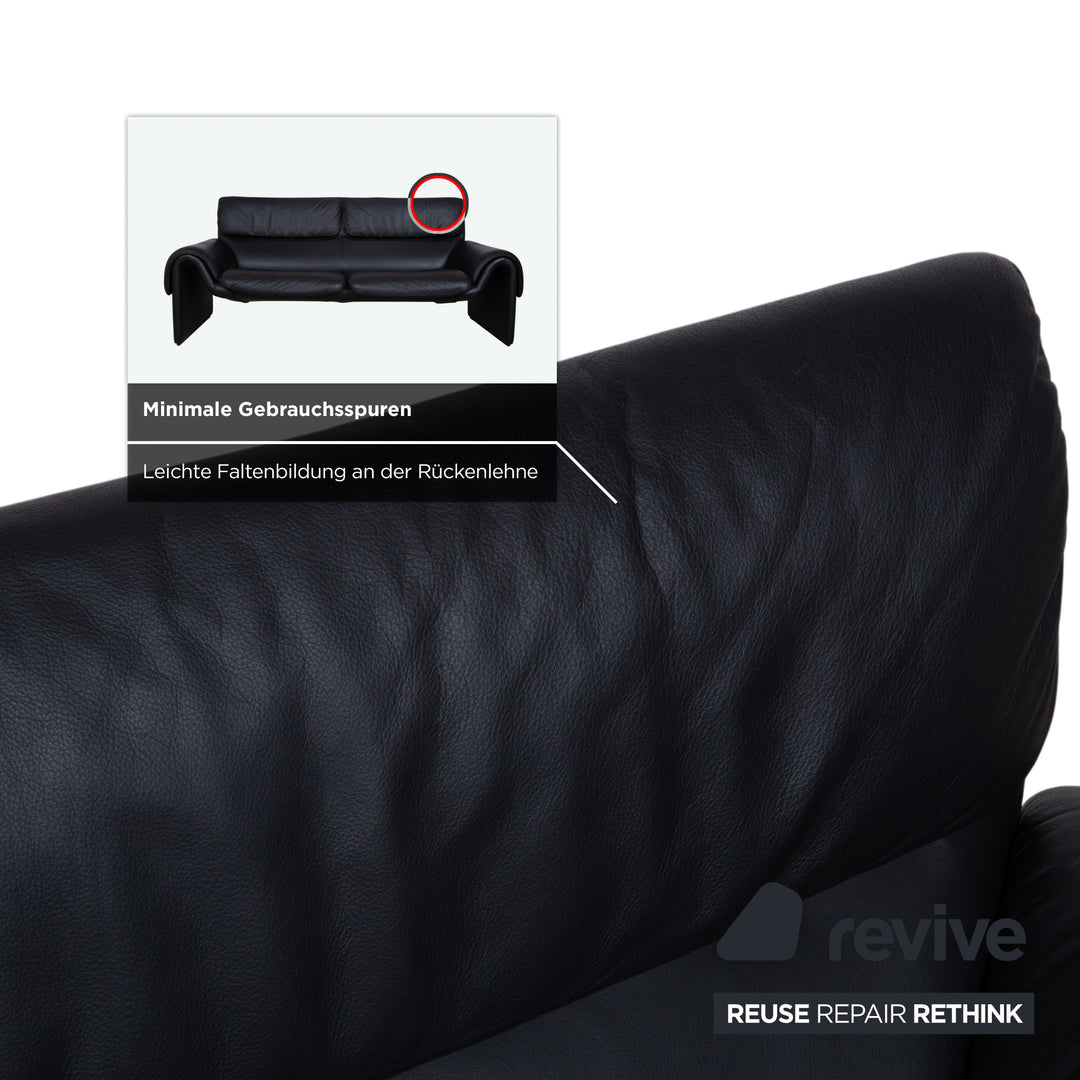 de Sede DS-2011 Leder Zweisitzer Schwarz Sofa Couch