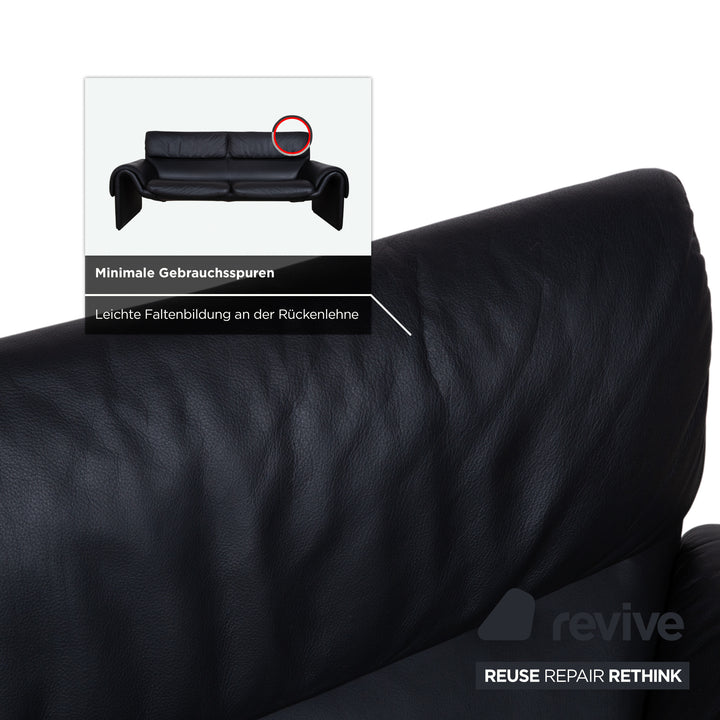 de Sede DS-2011 Leder Zweisitzer Schwarz Sofa Couch