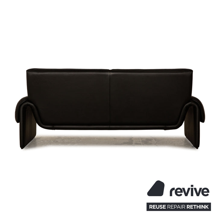 de Sede DS-2011 Leather Two-Seater Black Sofa Couch