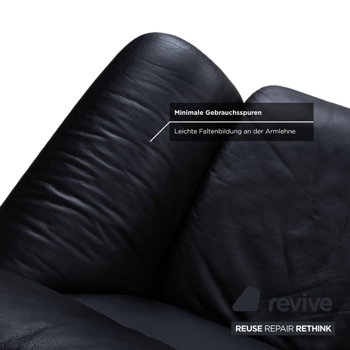 de Sede DS-2011 Leder Zweisitzer Schwarz Sofa Couch