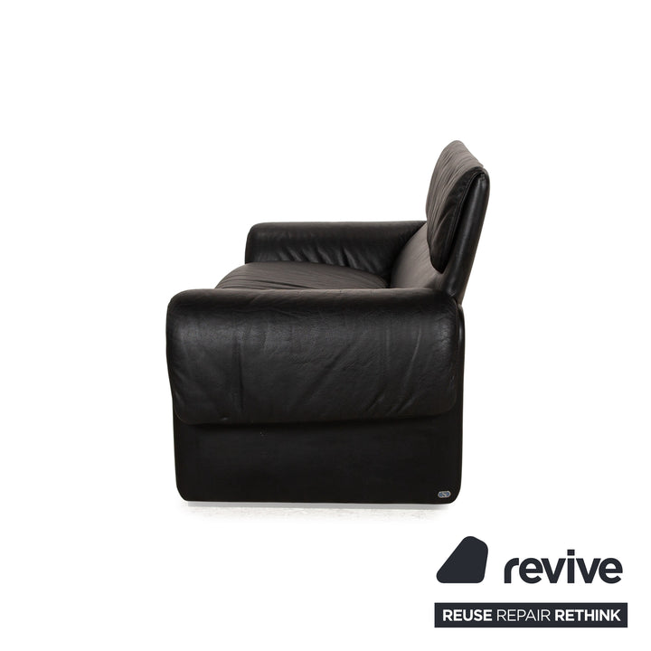 de Sede DS 2011 Leather Two-Seater Black Sofa Couch