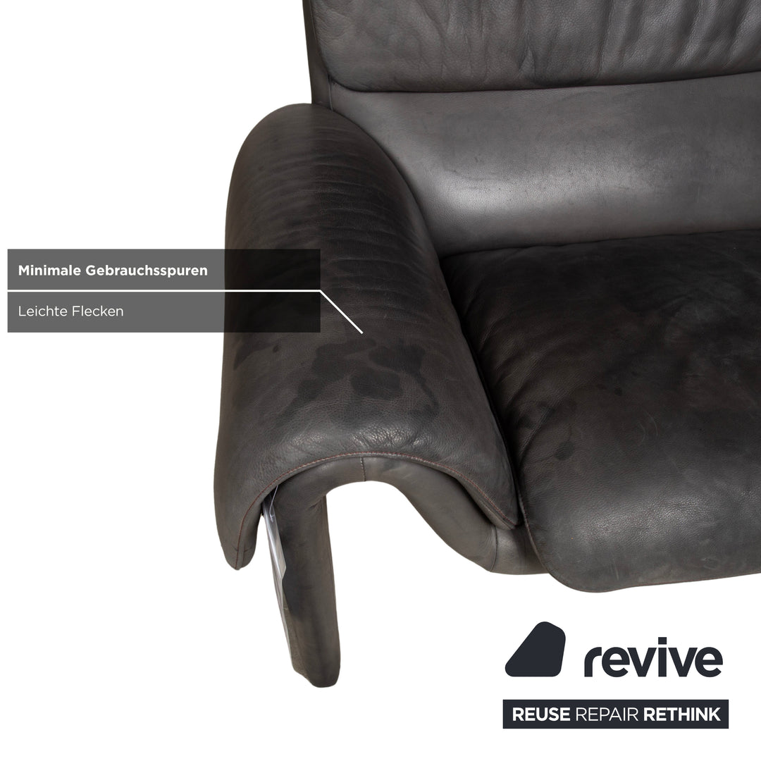 de Sede DS-2011 Leder Zweisitzer Schwarz Sofa Couch