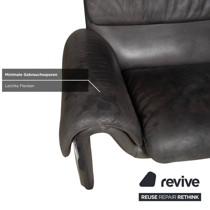 de Sede DS-2011 Leder Zweisitzer Schwarz Sofa Couch