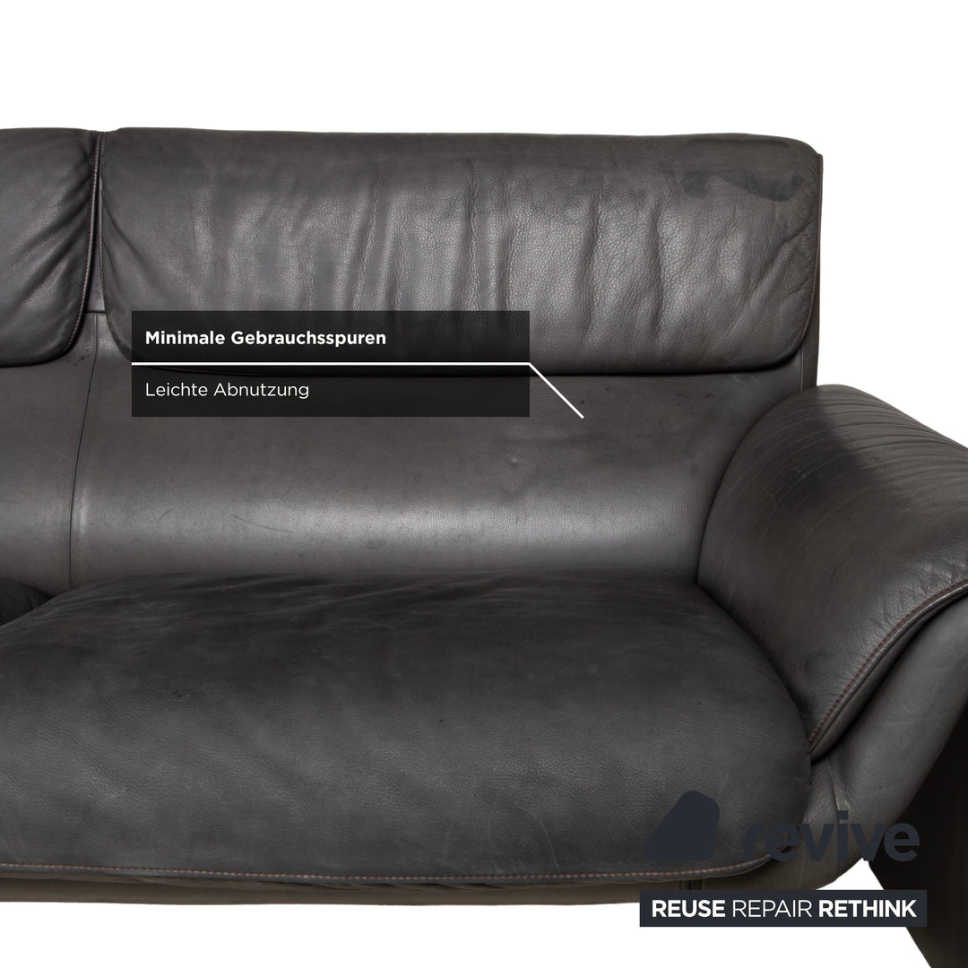 de Sede DS-2011 Leder Zweisitzer Schwarz Sofa Couch
