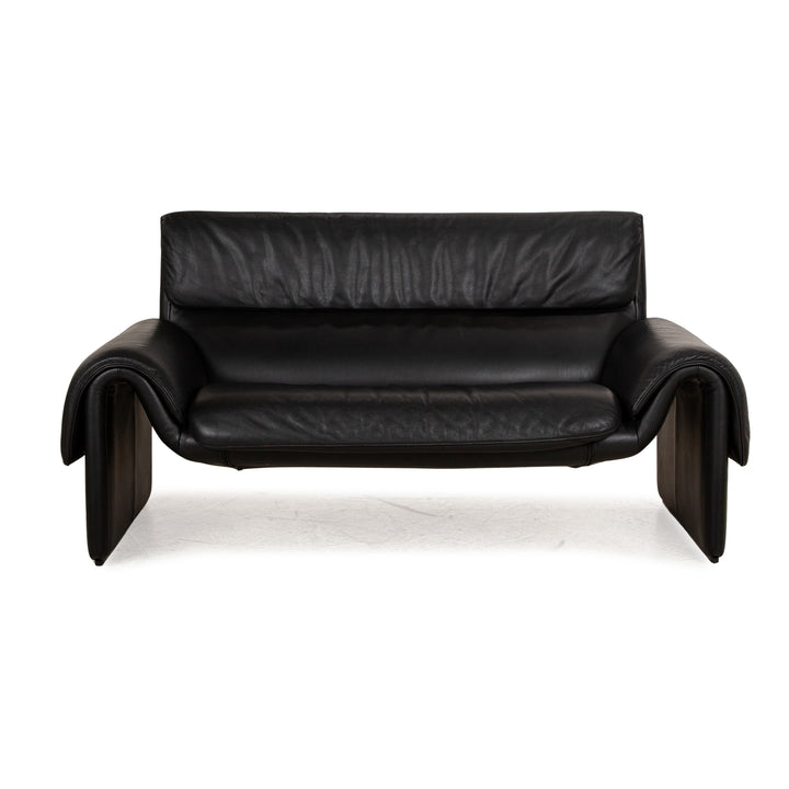 de Sede DS 2011 Leather Two-Seater Black Sofa Couch