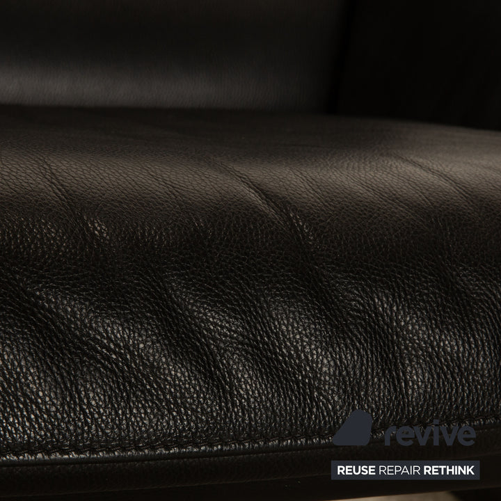 de Sede DS-2011 Leather Two-Seater Black Sofa Couch