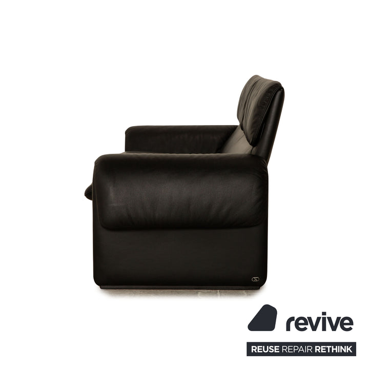 de Sede DS-2011 Leather Two-Seater Black Sofa Couch