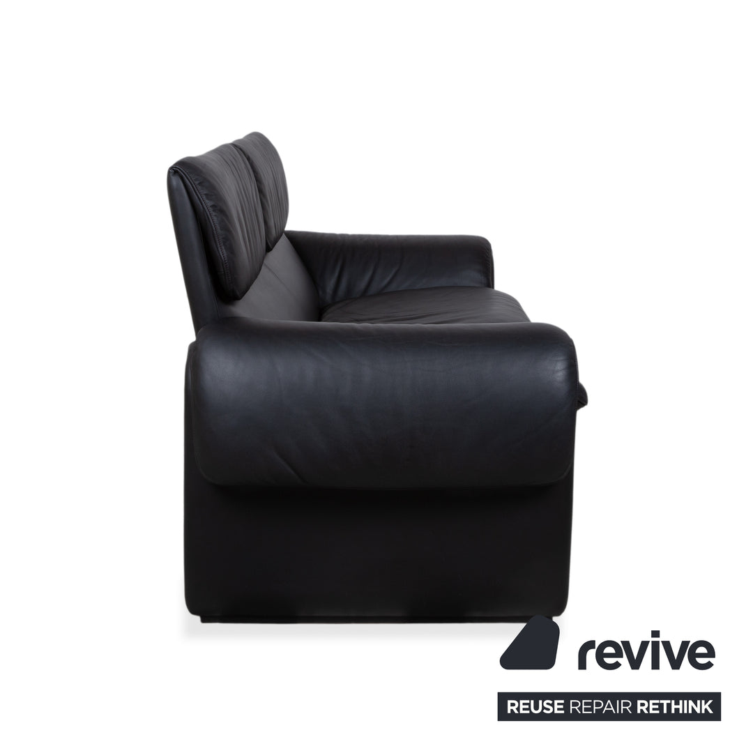 de Sede DS-2011 Leather Two-Seater Black Sofa Couch