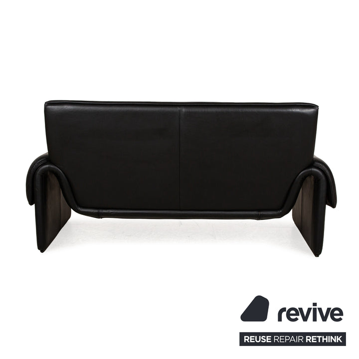 de Sede DS 2011 Leather Two-Seater Black Sofa Couch