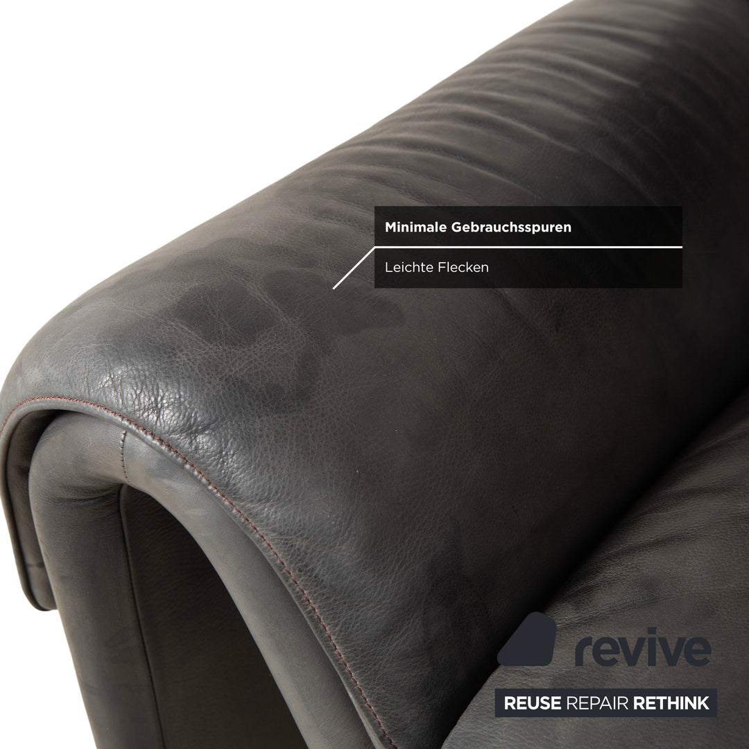 de Sede DS-2011 Leder Zweisitzer Schwarz Sofa Couch