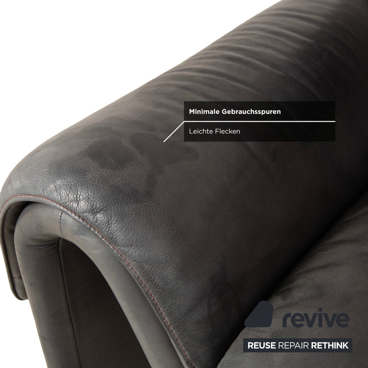 de Sede DS-2011 Leder Zweisitzer Schwarz Sofa Couch