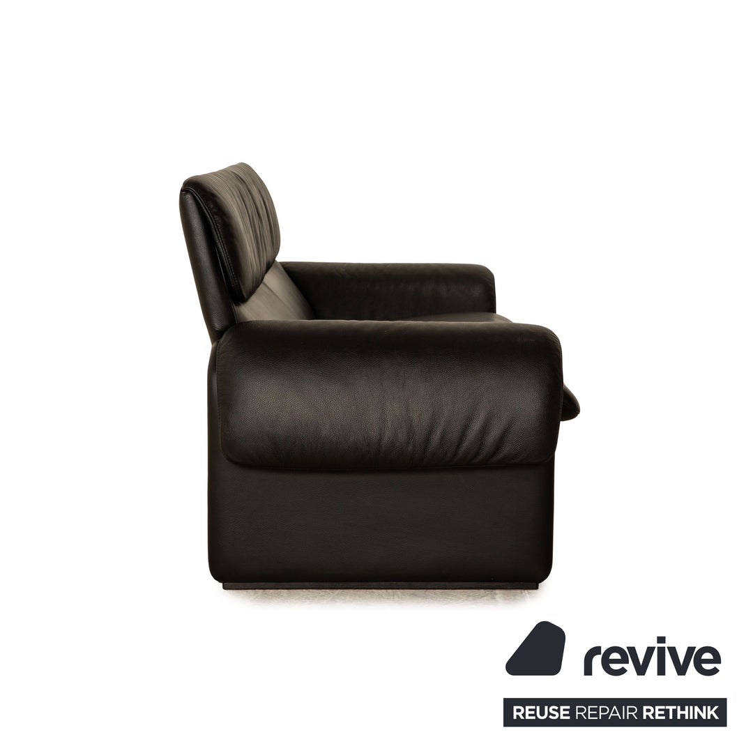 de Sede DS-2011 Leather Two-Seater Black Sofa Couch