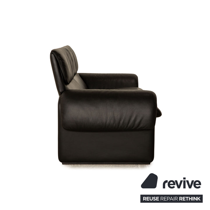 de Sede DS-2011 Leather Two-Seater Black Sofa Couch