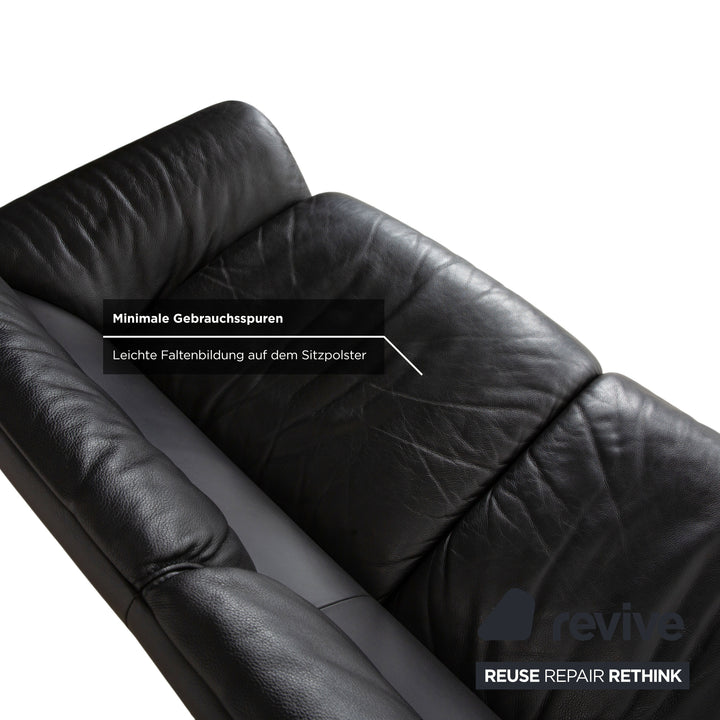 de Sede DS-2011 Leder Zweisitzer Schwarz Sofa Couch