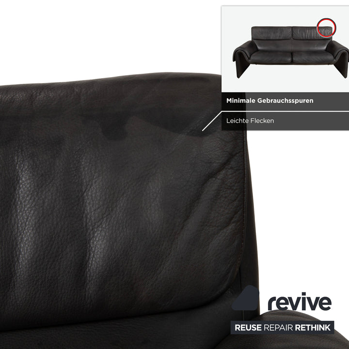 de Sede DS-2011 Leder Zweisitzer Schwarz Sofa Couch
