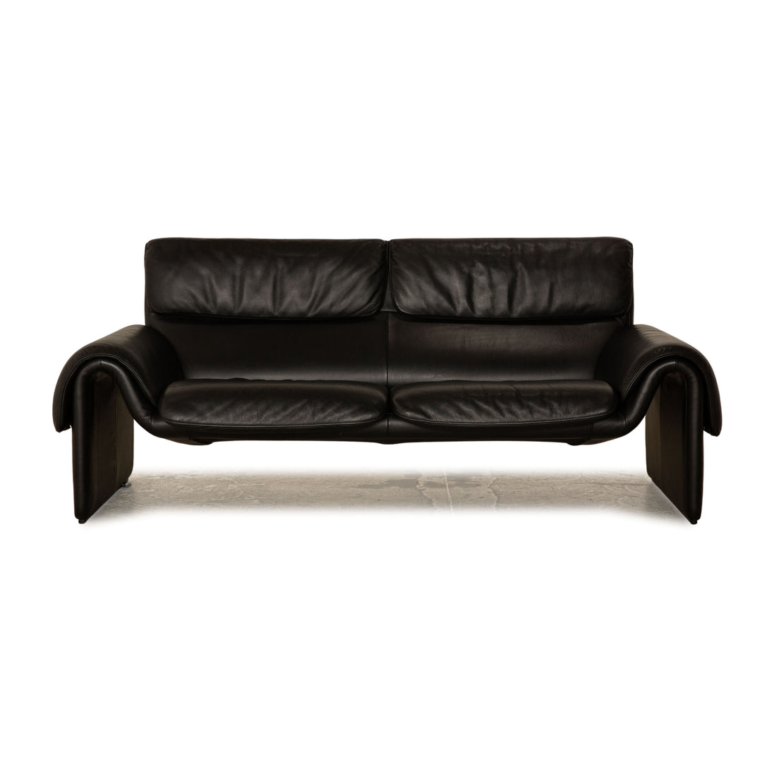 de Sede DS-2011 Leather Two-Seater Black Sofa Couch