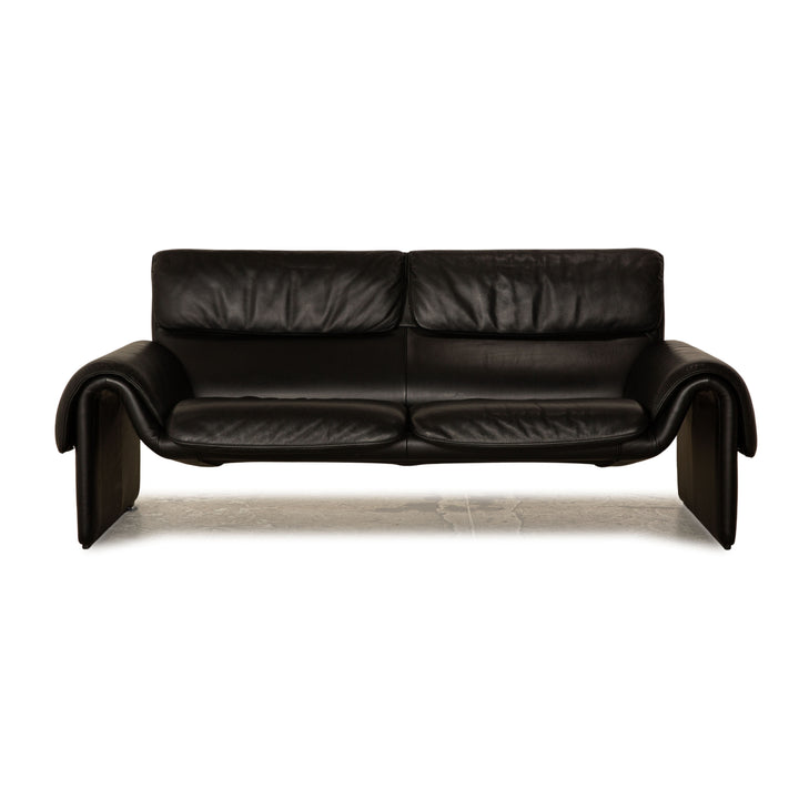de Sede DS-2011 Leather Two-Seater Black Sofa Couch
