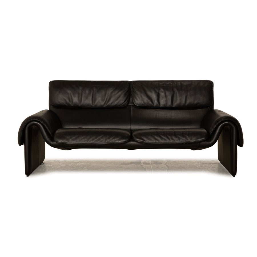 de Sede DS-2011 Leather Two-Seater Black Sofa Couch