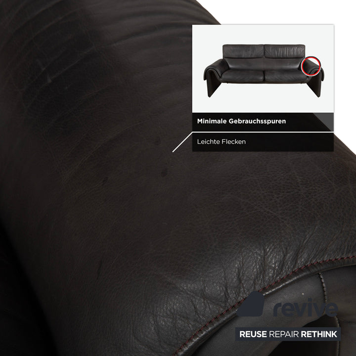 de Sede DS-2011 Leder Zweisitzer Schwarz Sofa Couch