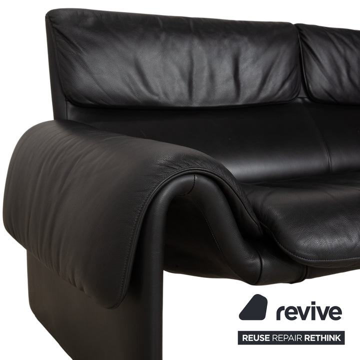 de Sede DS-2011 Leder Zweisitzer Schwarz Sofa Couch
