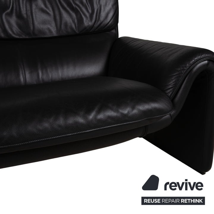 de Sede DS 2011  Zweisitzer Leder Sofa Schwarz Couch