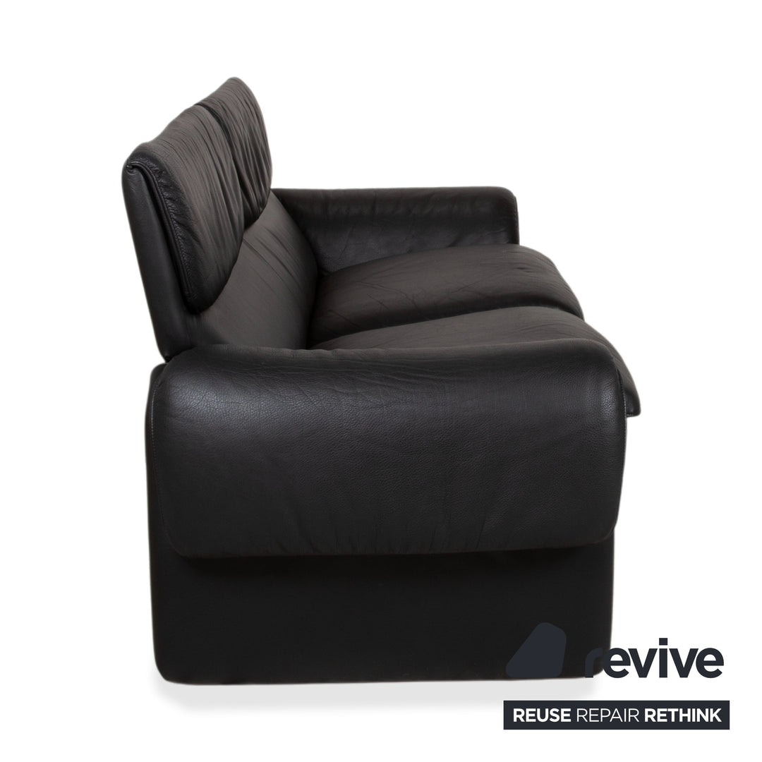 de Sede DS 2011  Zweisitzer Leder Sofa Schwarz Couch