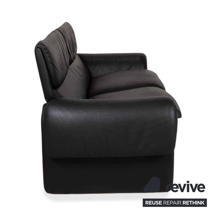 de Sede DS 2011  Zweisitzer Leder Sofa Schwarz Couch