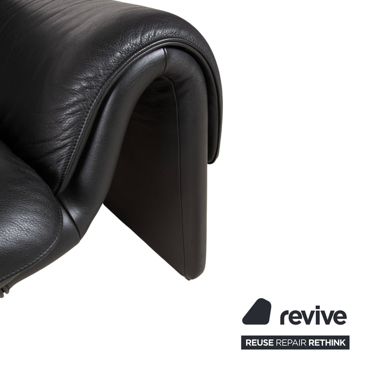 de Sede DS 2011  Zweisitzer Leder Sofa Schwarz Couch