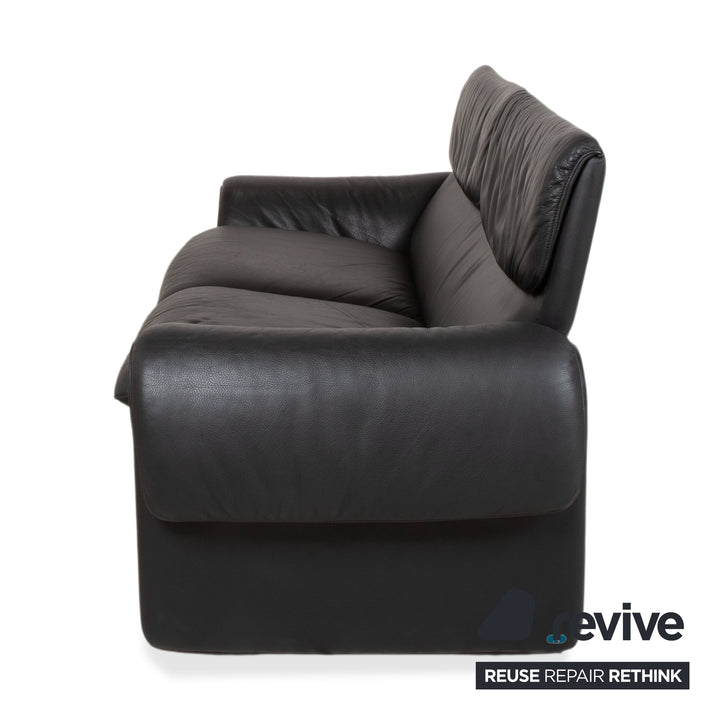 de Sede DS 2011  Zweisitzer Leder Sofa Schwarz Couch