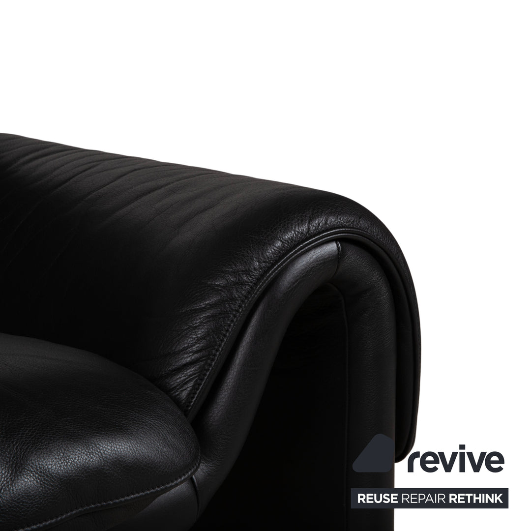 de Sede DS 2011  Zweisitzer Leder Sofa Schwarz Couch