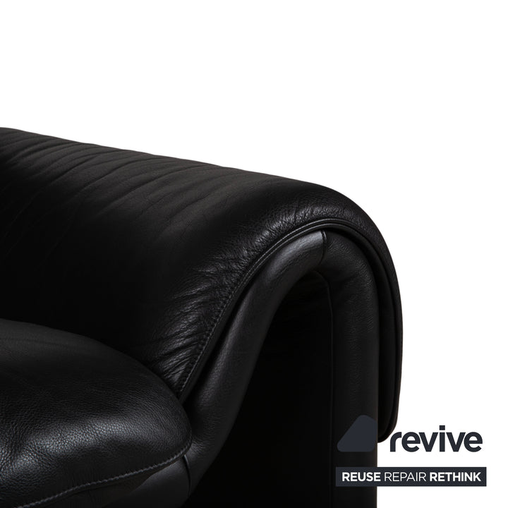 de Sede DS 2011  Zweisitzer Leder Sofa Schwarz Couch